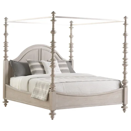Heathercliff King Poster Bed with Removable Metal Canopy